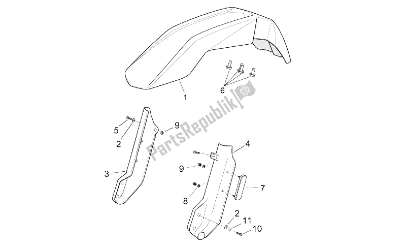 Toutes les pièces pour le Corps Avant I du Aprilia MX 50 2004