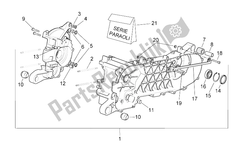 Todas as partes de Bloco Do Motor do Aprilia SR 50 H2O NEW IE Carb 2004