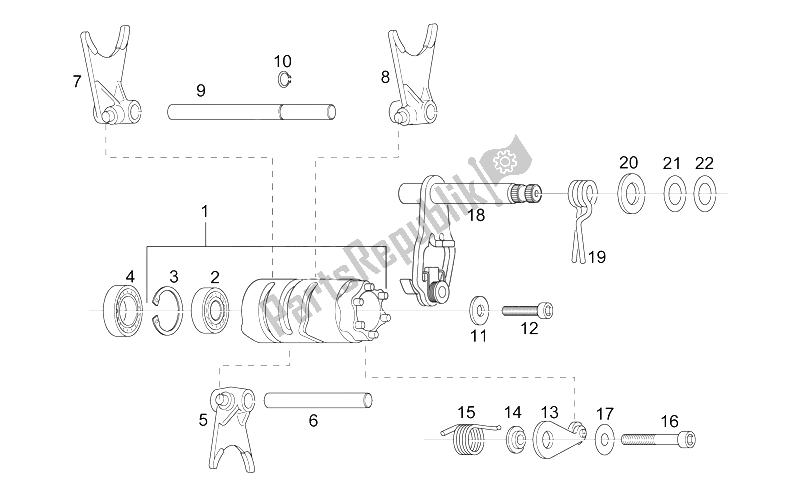 Todas as partes de Mudança De Aperto do Aprilia RS 125 1999