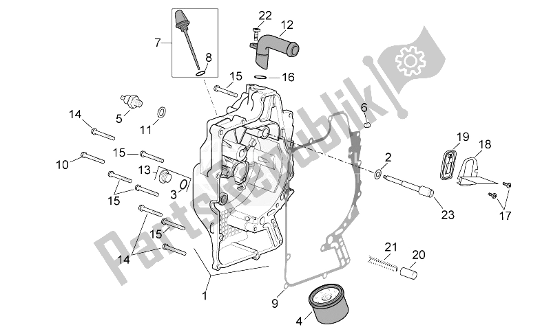 Toutes les pièces pour le Couvercle De Volant du Aprilia Scarabeo 400 492 500 Light 2006