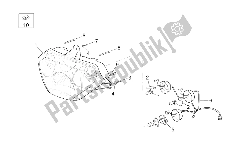 Tutte le parti per il Faro del Aprilia RSV Mille 1000 1998