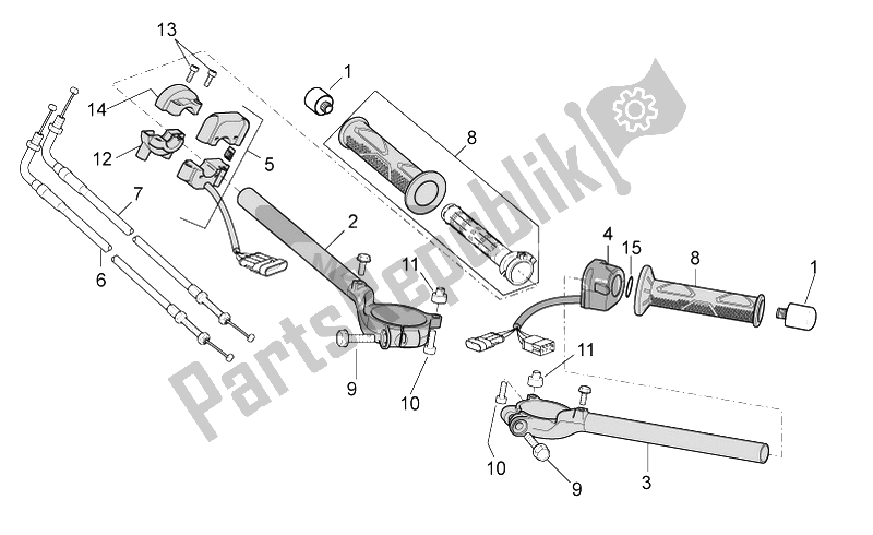 Tutte le parti per il Manubrio - Comandi del Aprilia RSV4 R 1000 2009