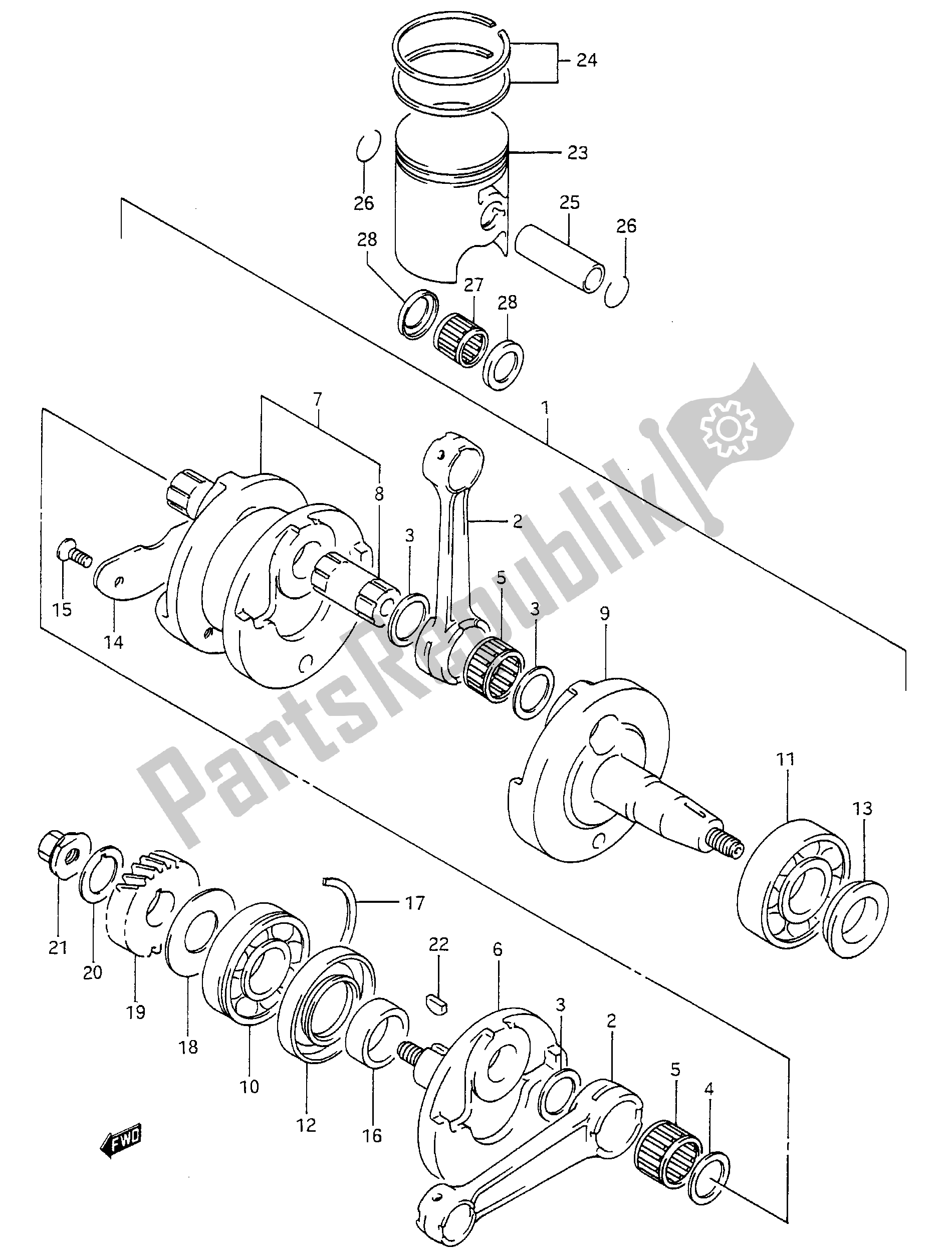 Toutes les pièces pour le Vilebrequin du Aprilia RS 250 1994