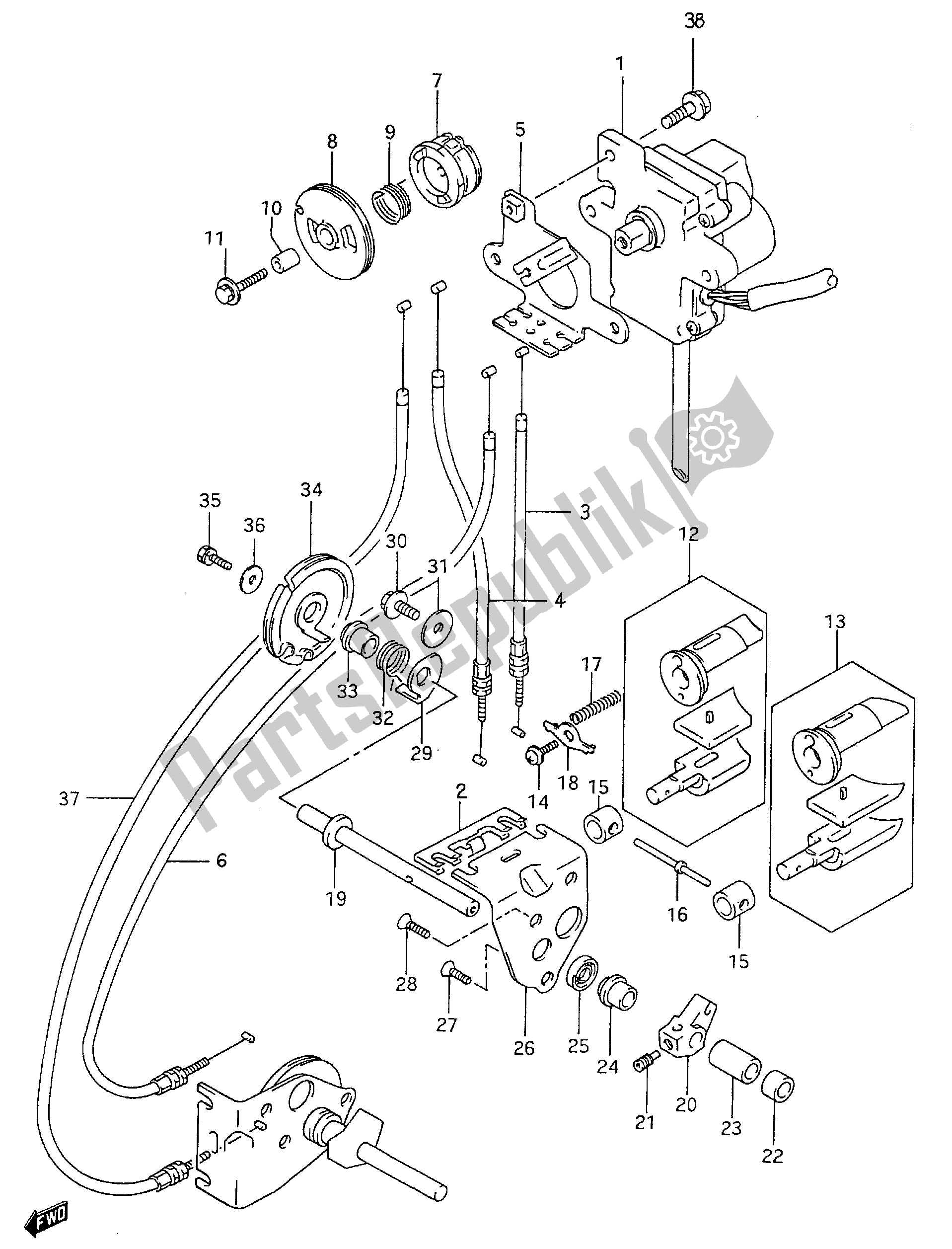 Tutte le parti per il Gruppo Valvole Di Scarico del Aprilia RS 250 1994