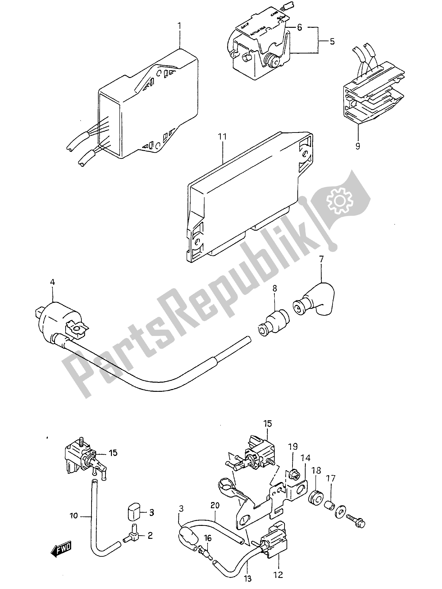 Toutes les pièces pour le électrique du Aprilia RS 250 1994