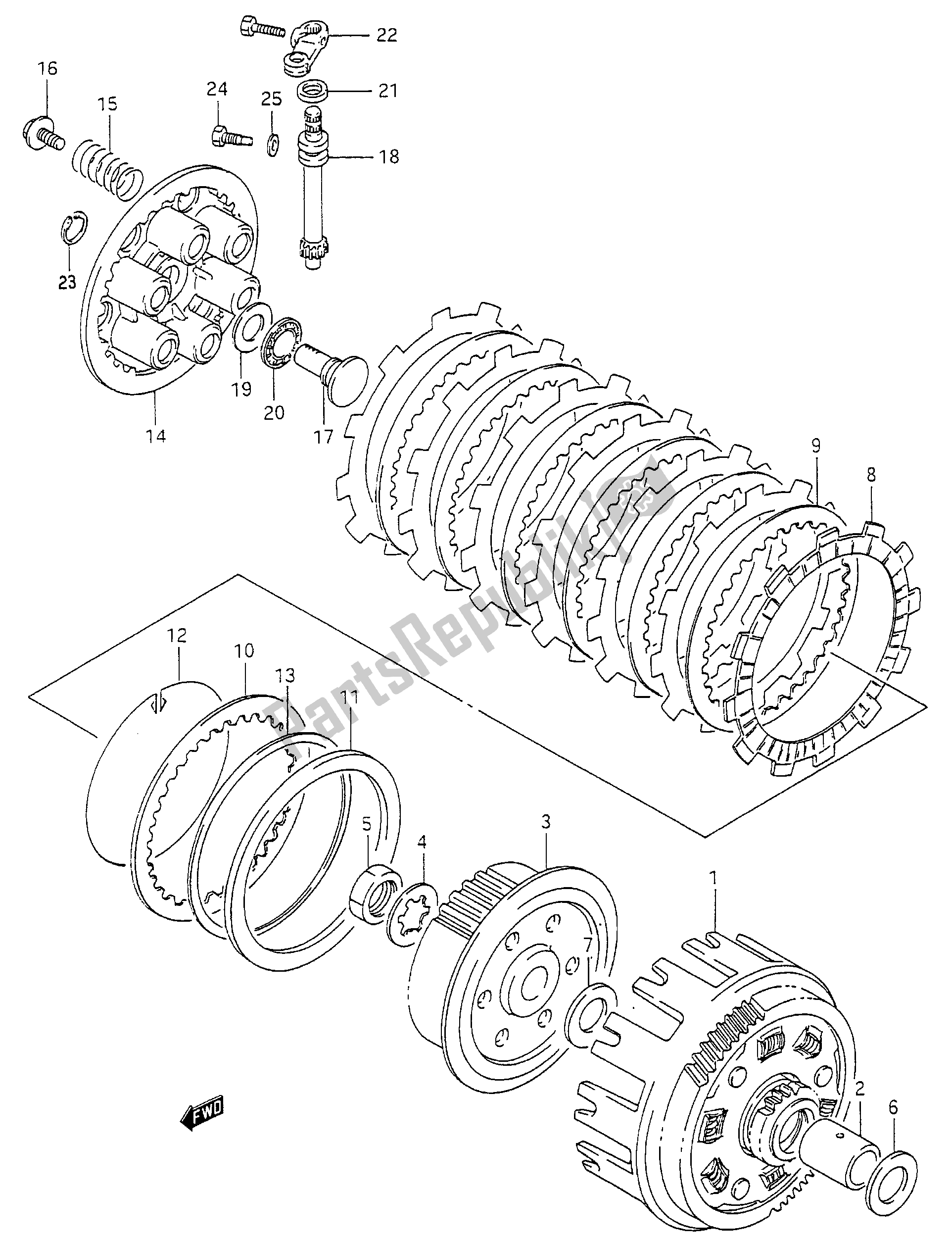 Toutes les pièces pour le Embrayage du Aprilia RS 250 1994