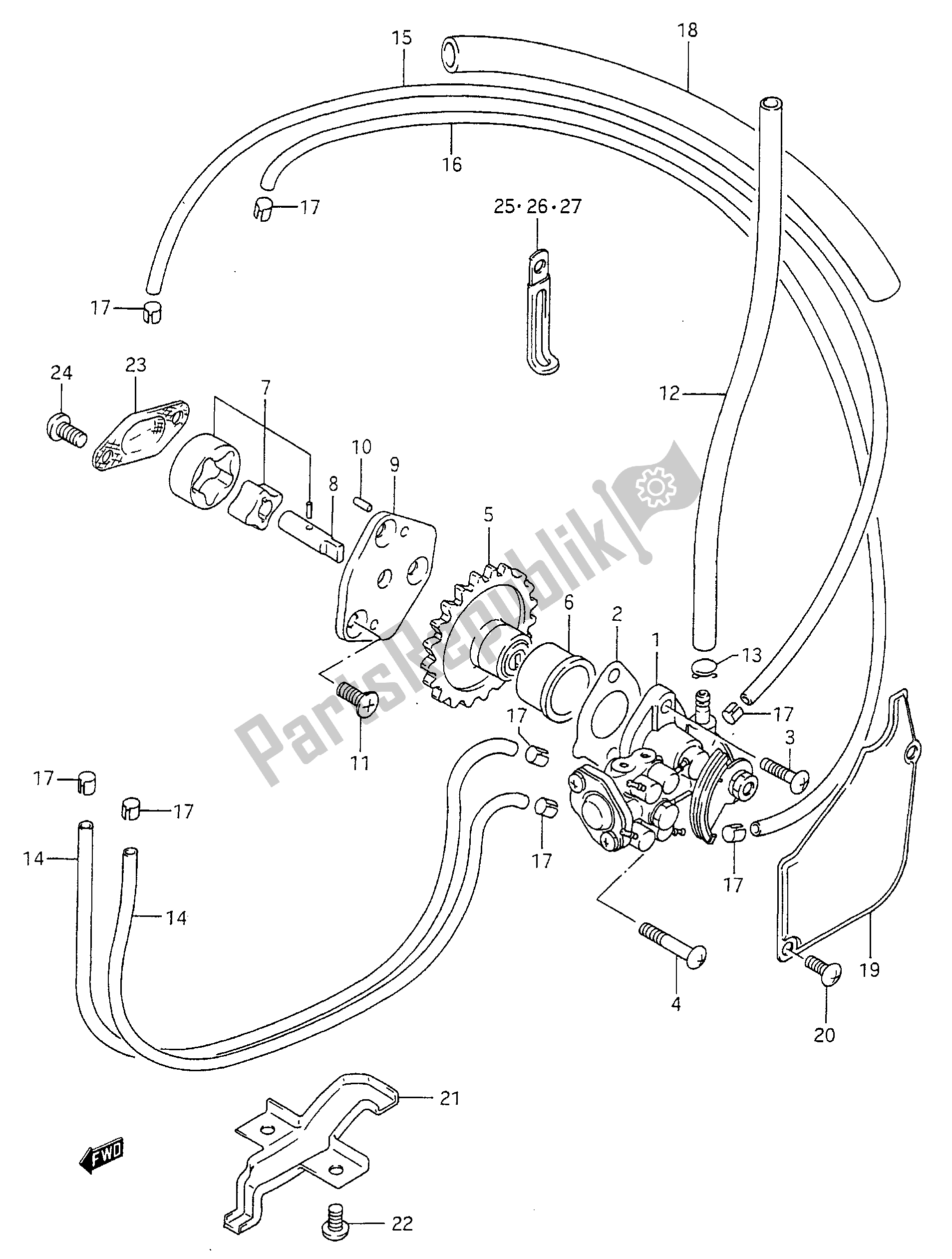 Tutte le parti per il Pompa Dell'olio del Aprilia RS 250 1994