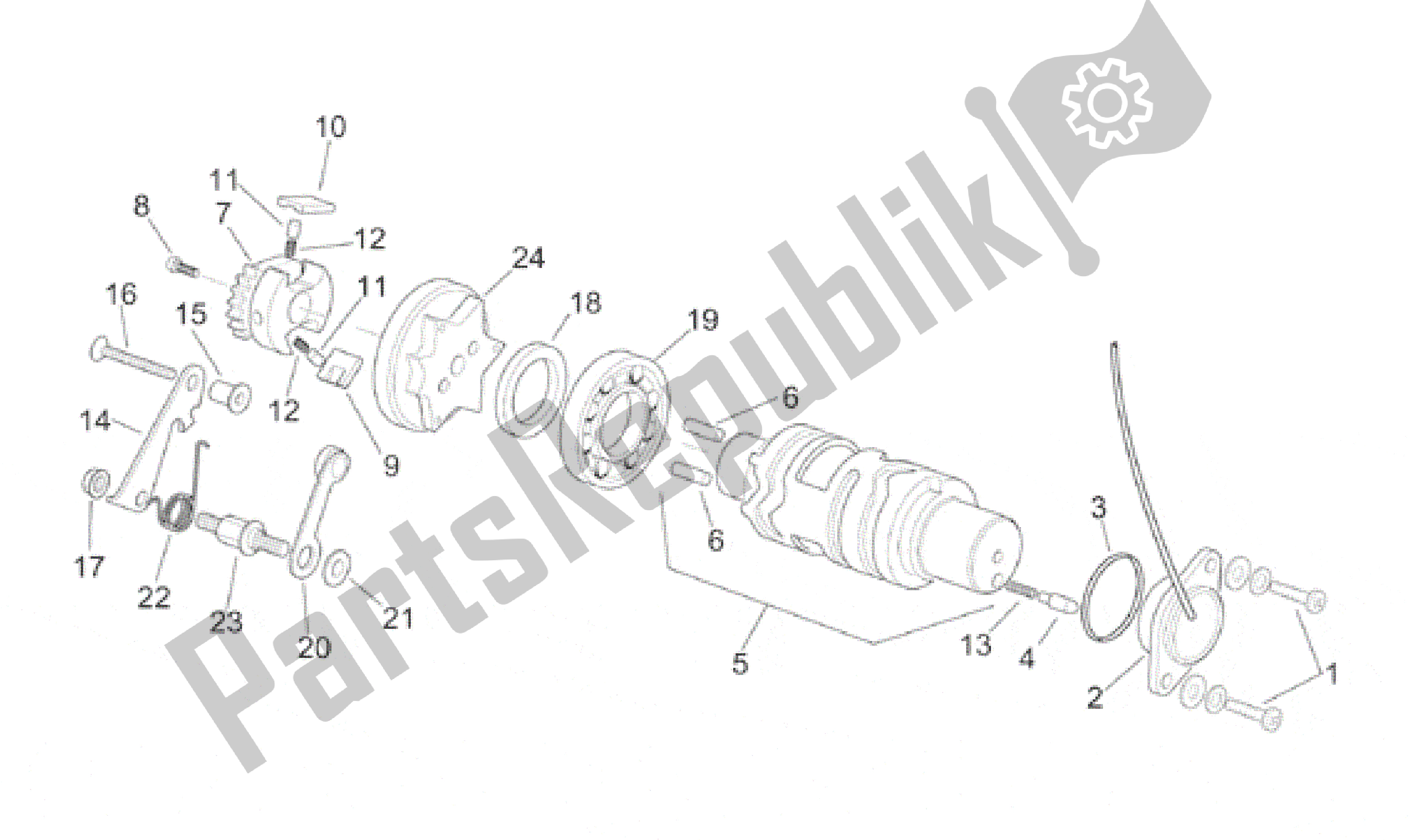 All parts for the Gear Control Assembly Ii of the Aprilia RS 250 1995 - 1997