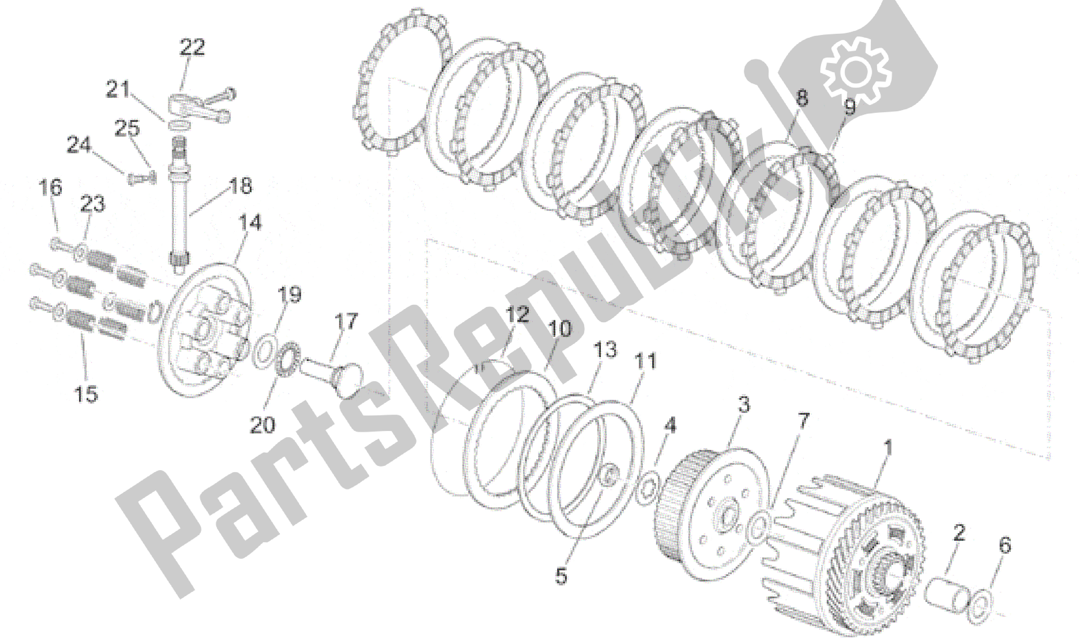 Toutes les pièces pour le Embrayage du Aprilia RS 250 1995 - 1997