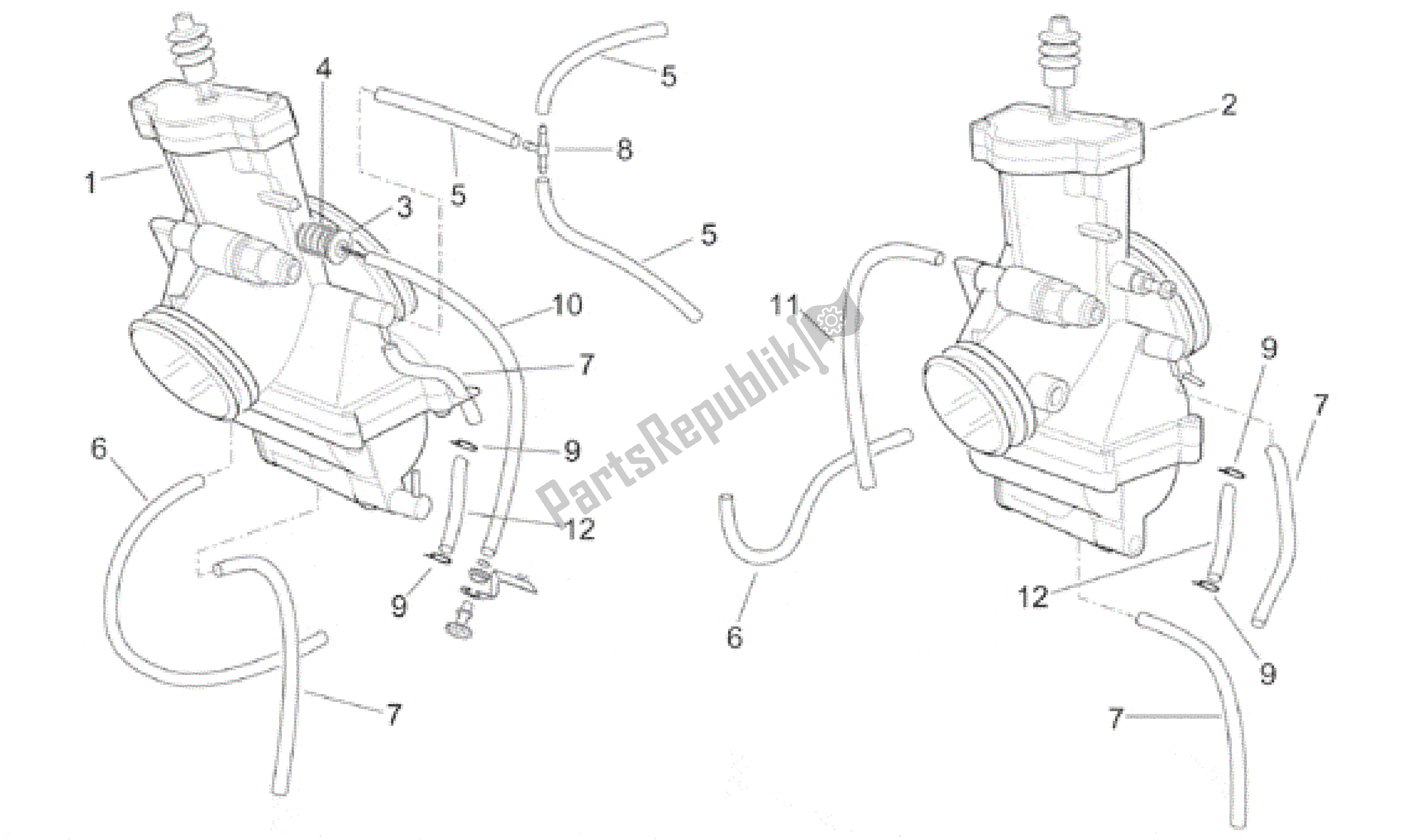 Toutes les pièces pour le Carburateur I du Aprilia RS 250 1995 - 1997