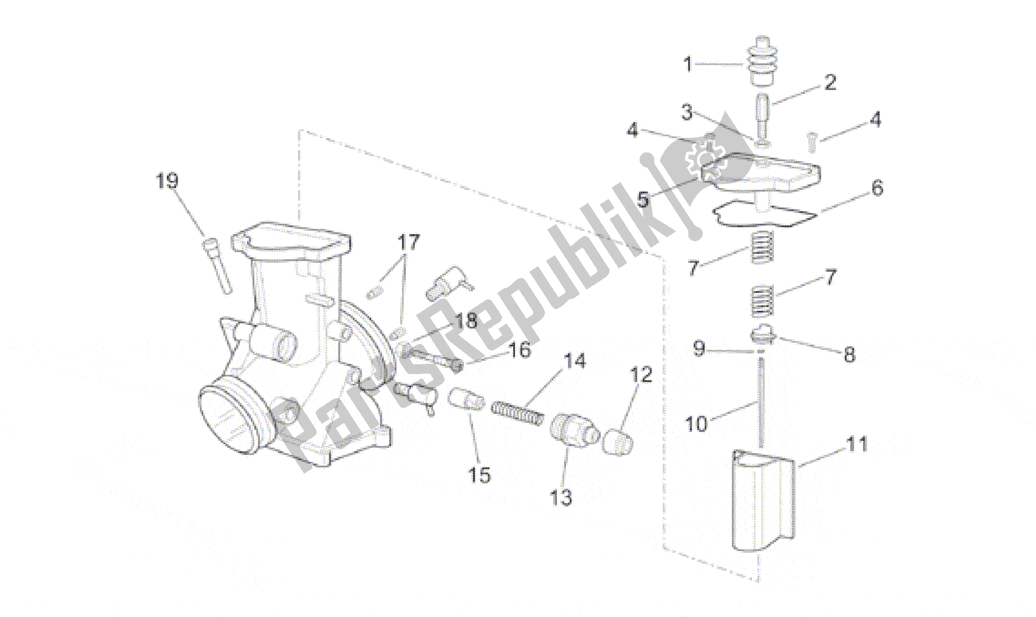 All parts for the Carburettor Ii of the Aprilia RS 250 1995 - 1997