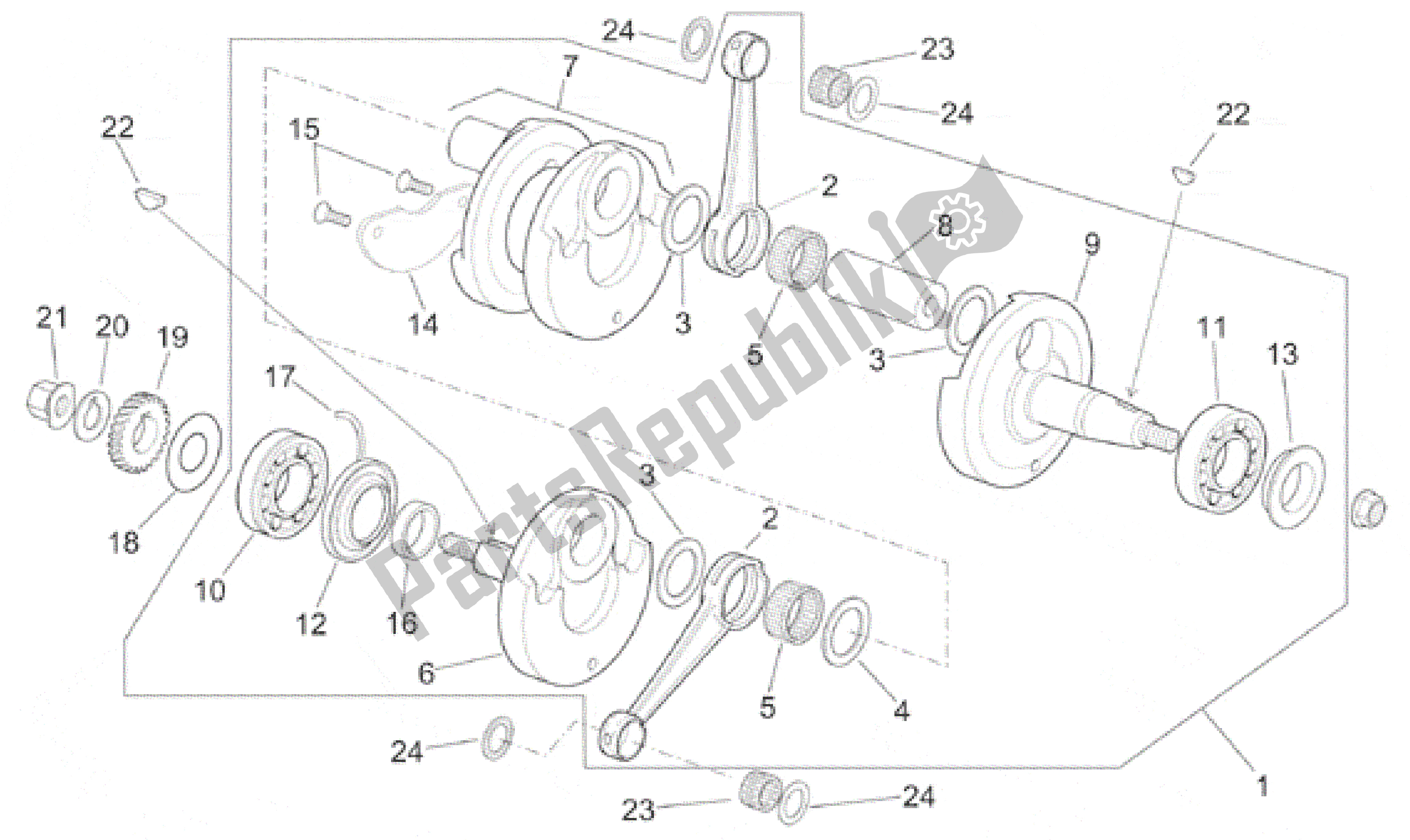 Wszystkie części do Wa? Nap? Dowy Aprilia RS 250 1995 - 1997