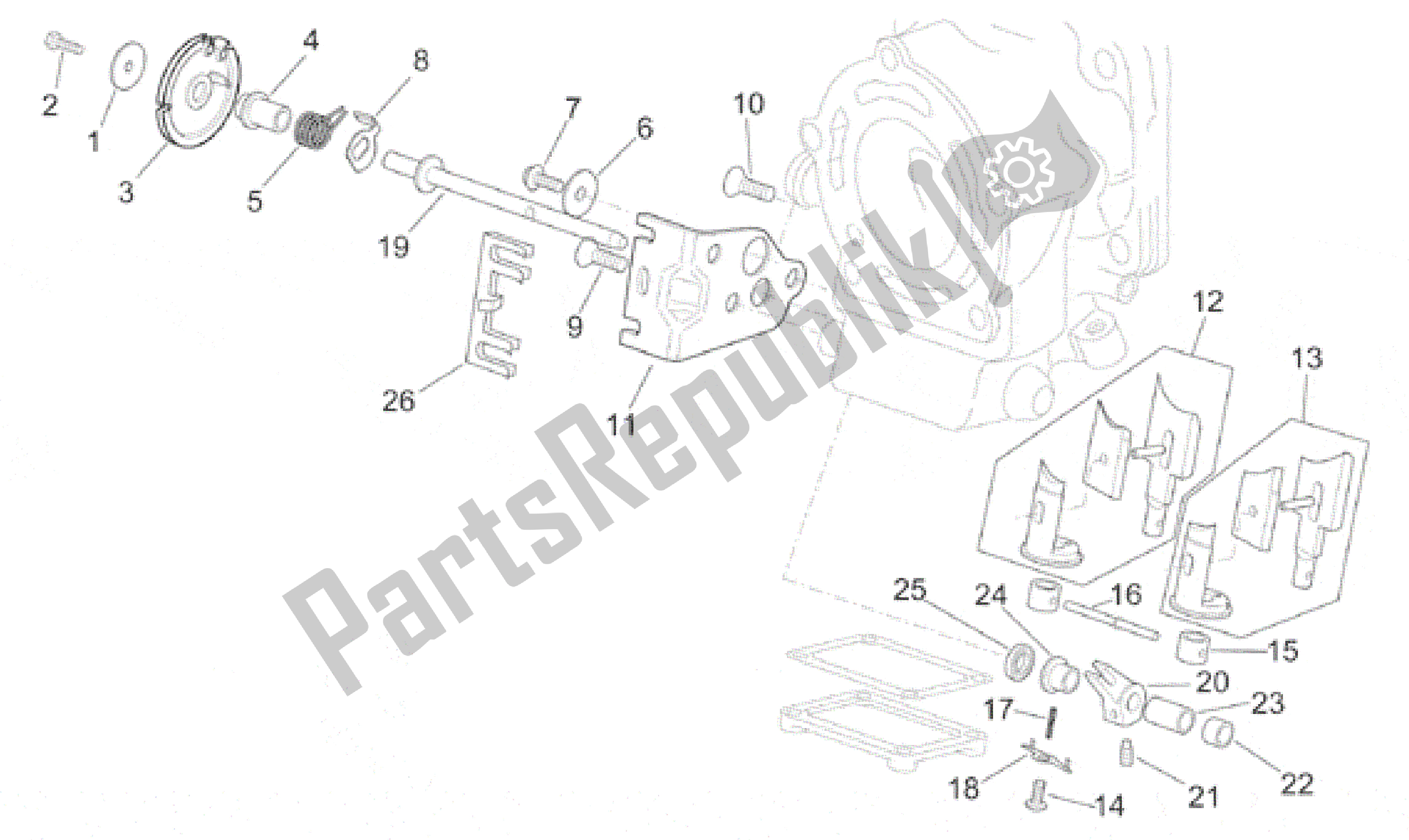 Alle Teile für das Ventilbaugruppe I des Aprilia RS 250 1995 - 1997