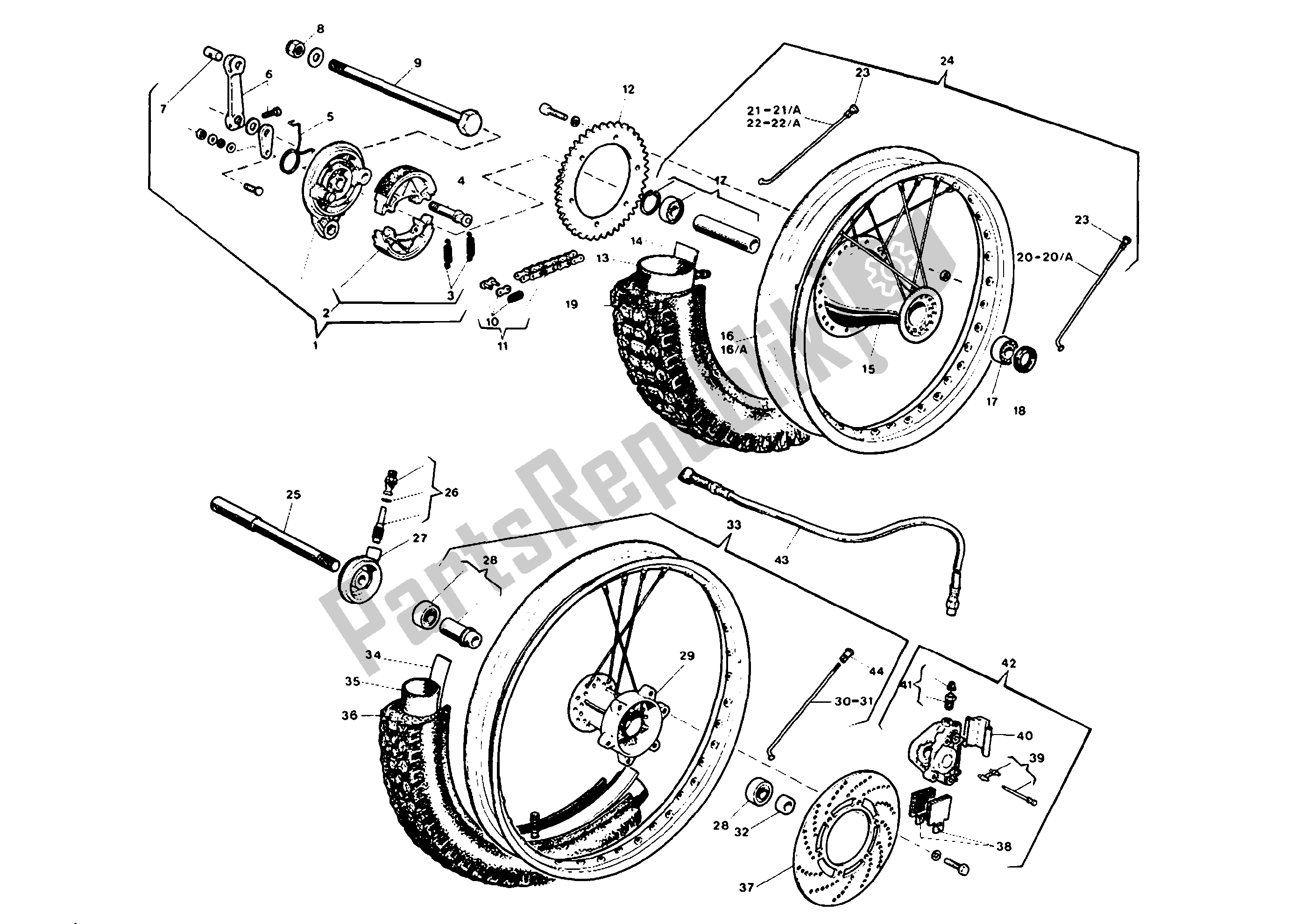 All parts for the Wheels of the Aprilia ETX 125 1984