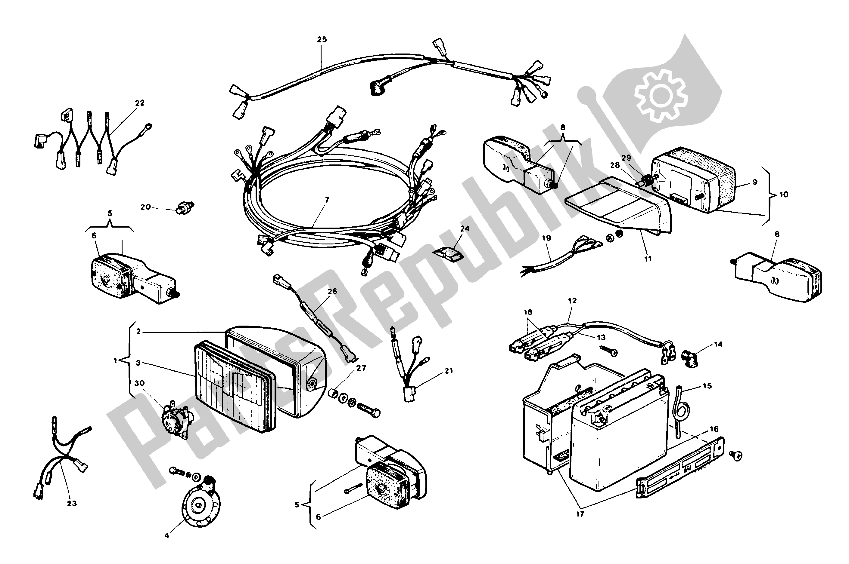All parts for the Electrical Equipment of the Aprilia ETX 125 1984