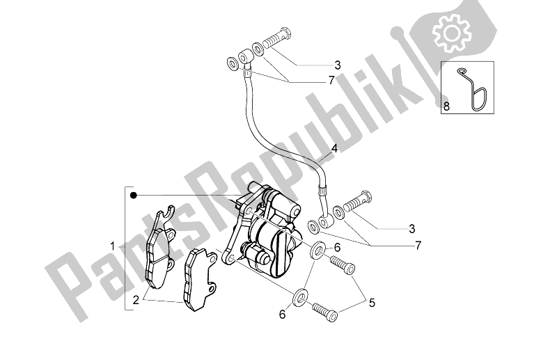 All parts for the Front Caliper I of the Aprilia Sport City ONE 50 4T 4V 2011