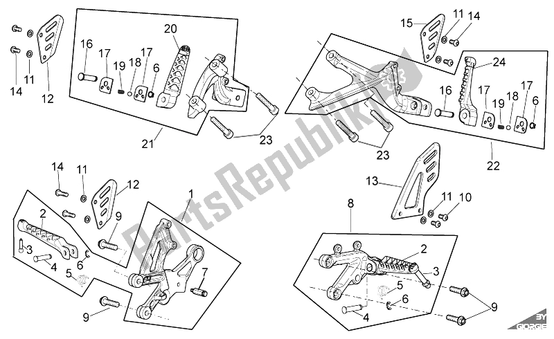 Toutes les pièces pour le Repose-pieds du Aprilia RSV4 R SBK Factory 1000 2009