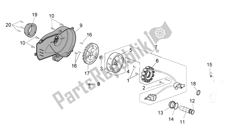 Todas as partes de Cdi Magneto Assy do Aprilia Scarabeo 100 4T E3 2006