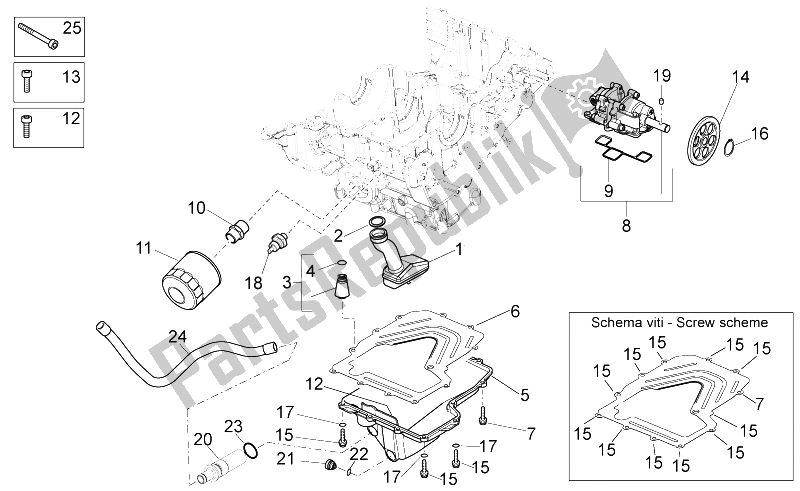 All parts for the Lubrication of the Aprilia Tuono V4 1100 RR 2015