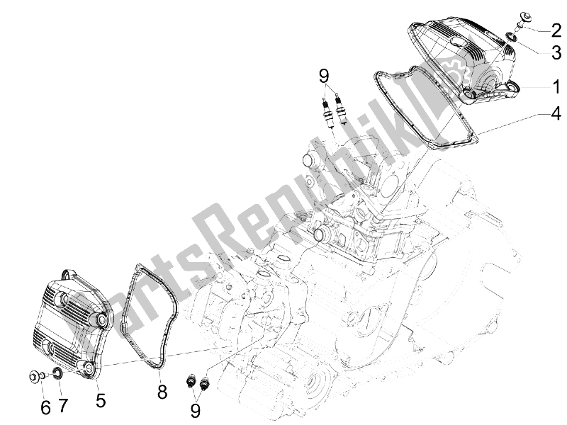 Alle Teile für das Zylinderkopfhaube des Aprilia SRV 850 4T 8V E3 2012