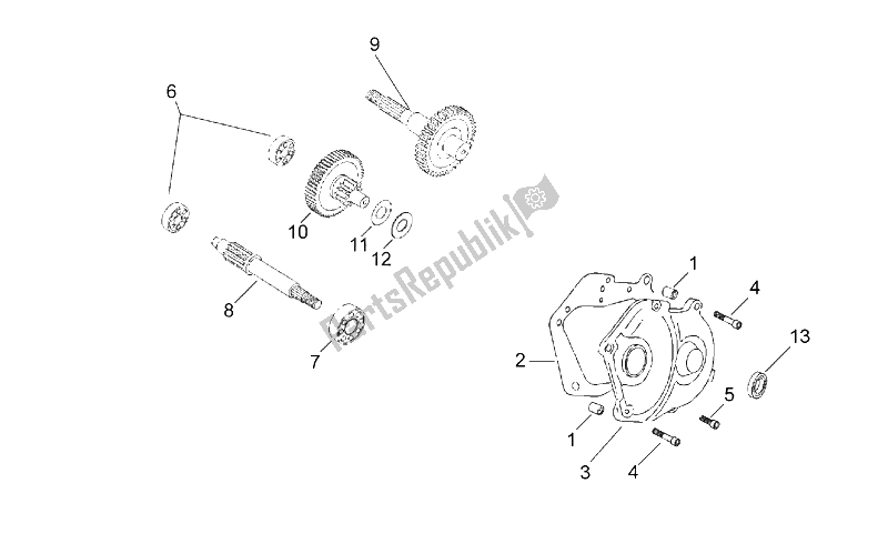 All parts for the Transmission Final Drive of the Aprilia Scarabeo 50 2T ENG Minarelli 1999