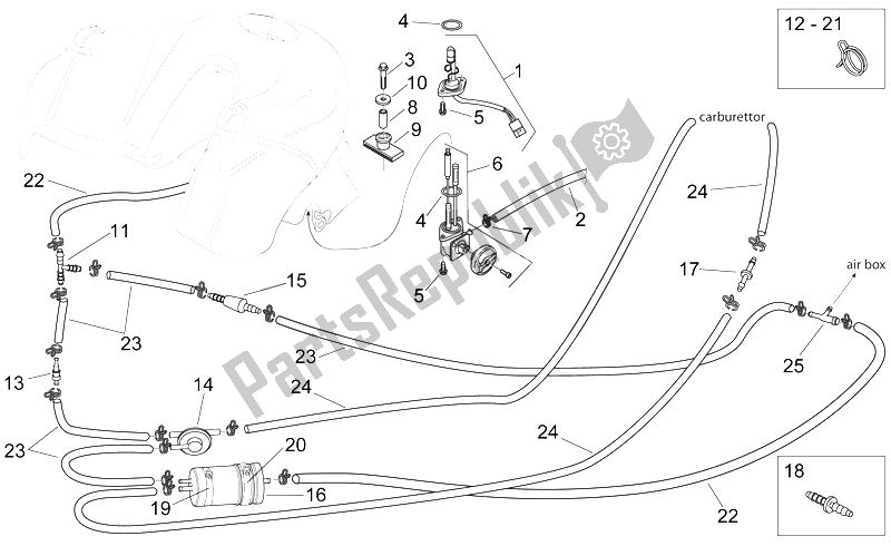 Toutes les pièces pour le Robinet De Carburant du Aprilia Pegaso 650 1997