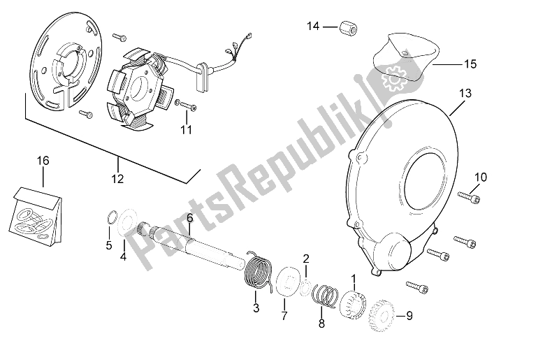 Toutes les pièces pour le Arbre De Départ du Aprilia RX 50 2003