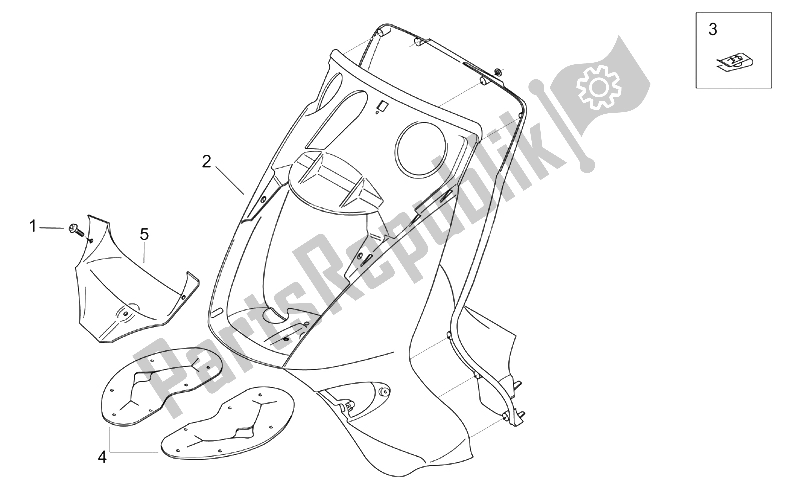 Toutes les pièces pour le Corps Avant - Bouclier Avant du Aprilia Leonardo 125 150 1996