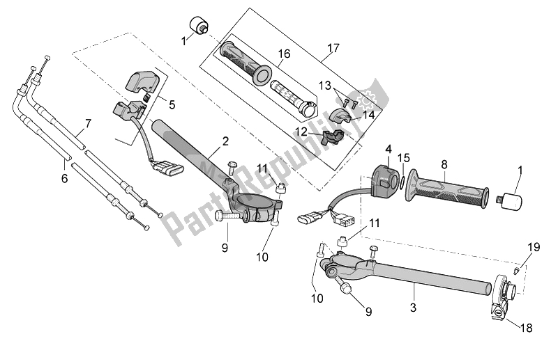 All parts for the Handlebar - Controls of the Aprilia RSV4 Aprc Factory STD SE 1000 2011