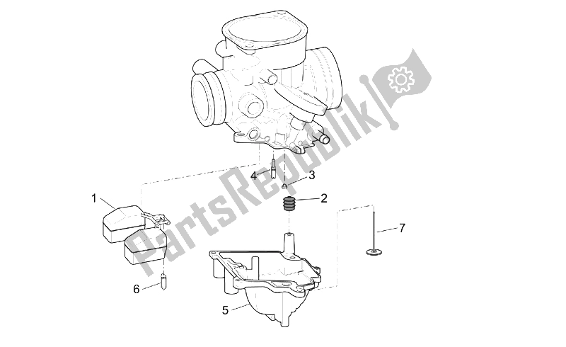 All parts for the Carburettor Iii of the Aprilia Scarabeo 100 4T E2 2001