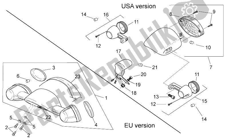 All parts for the Rear Lights of the Aprilia Scarabeo 100 4T E3 NET 2009