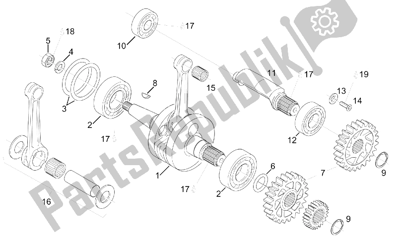 All parts for the Crankshaft - Balance Shaft of the Aprilia Classic 125 1995