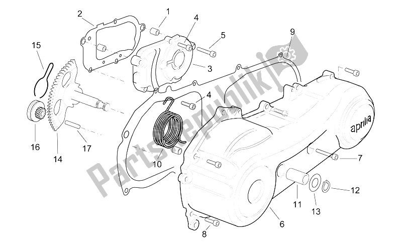 All parts for the Covers - Kick Starter of the Aprilia Sonic 50 H2O 1998