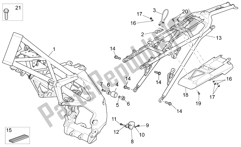 Tutte le parti per il Telaio del Aprilia RXV SXV 450 550 2008