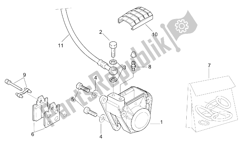 All parts for the Rear Brake Caliper of the Aprilia RX 50 2003