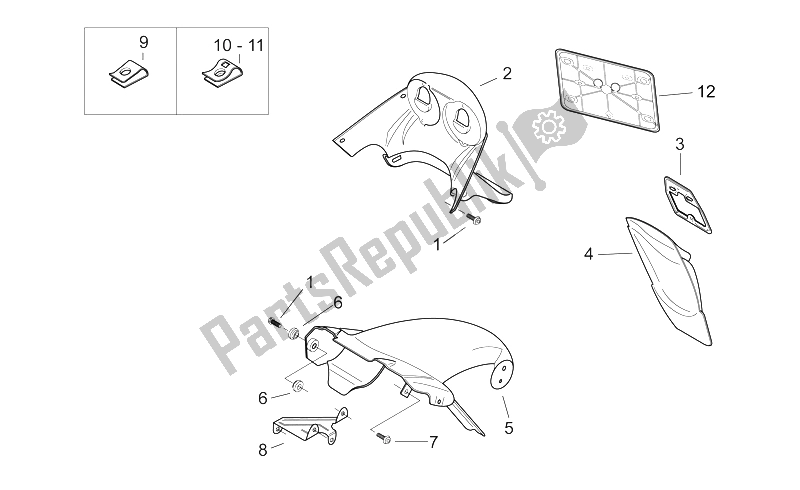 All parts for the Rear Body Iv of the Aprilia SR 50 H2O 1997