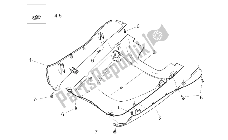 All parts for the Central Body Iii of the Aprilia Mojito Custom 50 2T ENG Piaggio 2004