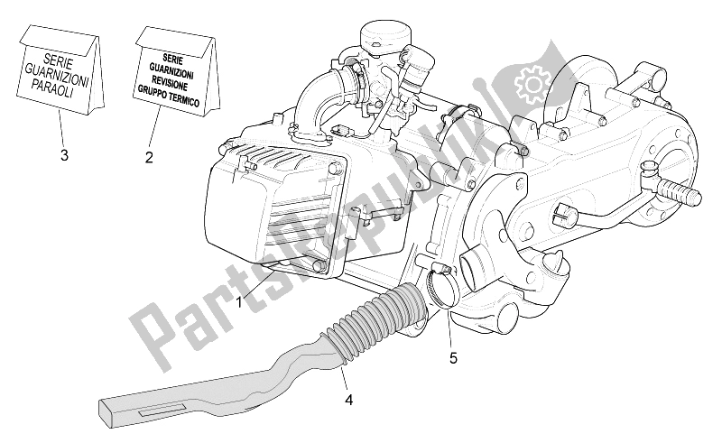 Tutte le parti per il Motore del Aprilia Scarabeo 100 4T E3 NET 2010