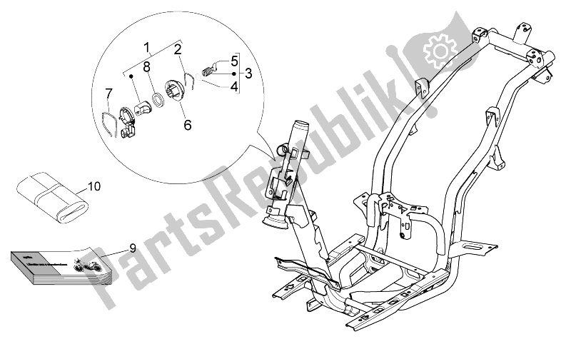 All parts for the Lock Hardware Kit of the Aprilia Sport City ONE 50 4T 4V 2011