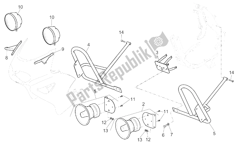 All parts for the Sirens - Headlights of the Aprilia Pegaso 650 IE 2001