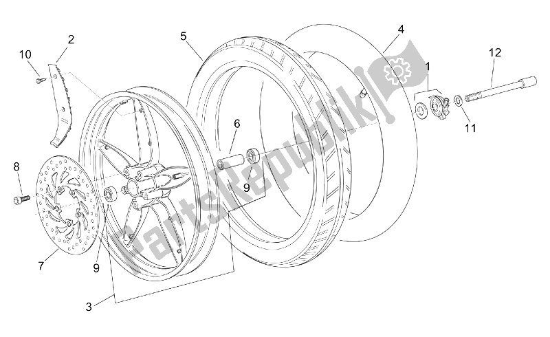 Tutte le parti per il Ruota Anteriore del Aprilia Scarabeo 50 2T ENG Minarelli 1999