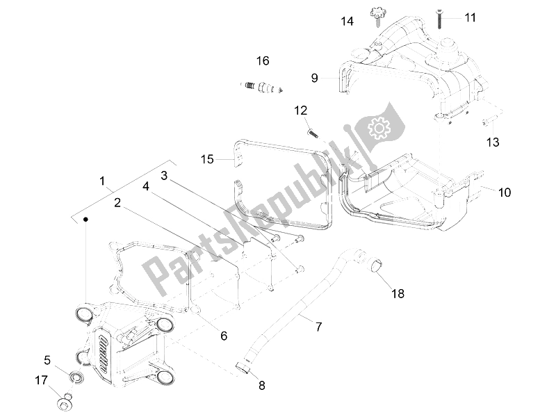 Todas as partes de Tampa Da Cabeça Do Cilindro do Aprilia SR Motard 50 4T 4V 2013