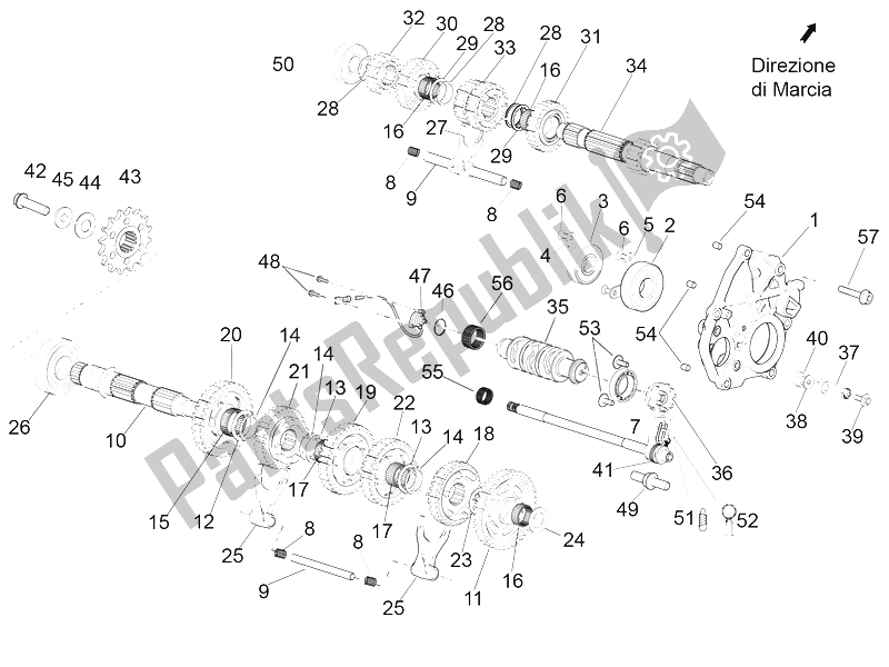Alle onderdelen voor de Versnellingsbak - Versnellingsbak van de Aprilia RSV4 RR Europe 1000 2016