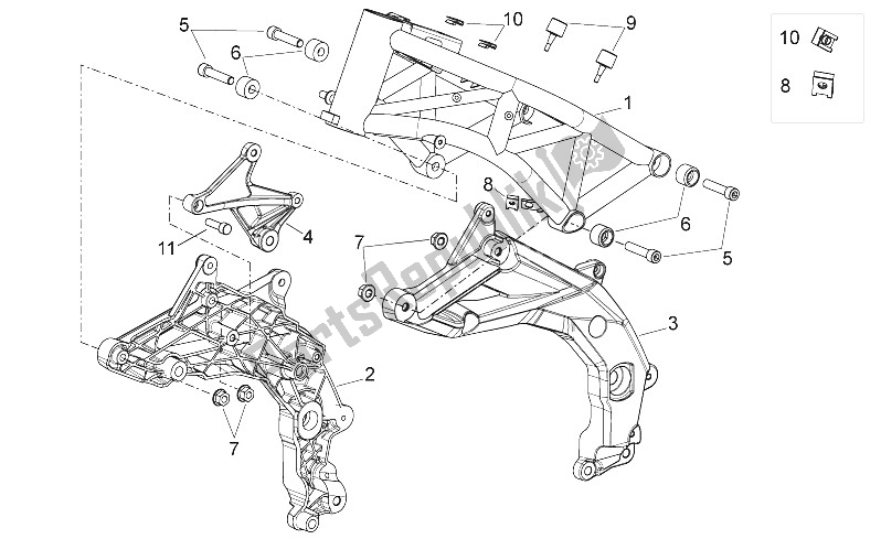 Todas as partes de Quadro I do Aprilia Shiver 750 EU 2010