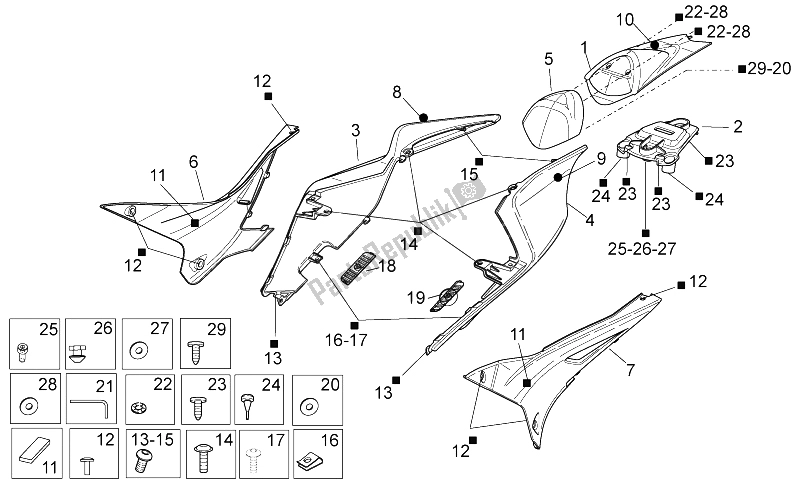 Toutes les pièces pour le Corps Arrière I du Aprilia RSV4 R 1000 2009