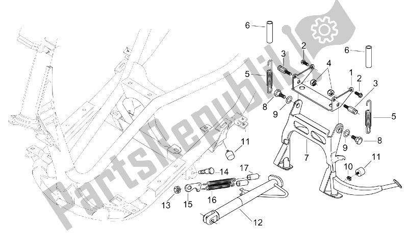 Toutes les pièces pour le Béquille Centrale du Aprilia Leonardo 125 150 1999