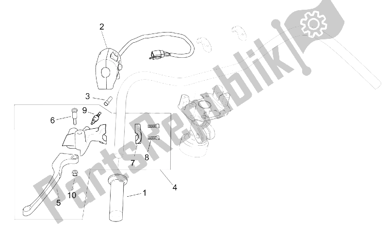 All parts for the Lh Controls of the Aprilia Mojito Custom 50 2T ENG Aprilia 1999