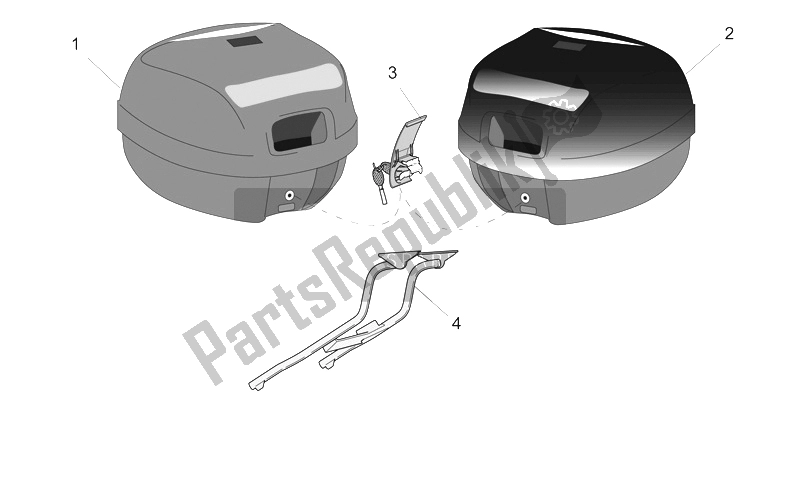 All parts for the Acc. - Top/cases, Side Cases of the Aprilia SR 50 H2O 1997