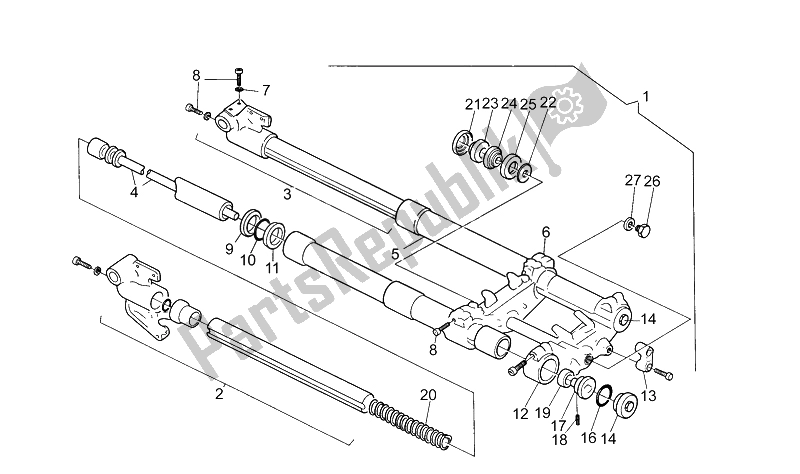 All parts for the Front Fork Im Bcd of the Aprilia Tuareg Rally 50 1990