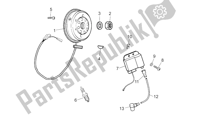 All parts for the Ignition Unit of the Aprilia RS 50 2006